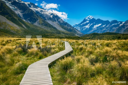 Picture of Mount cook from the Hooker Valley Mt cook is New Zealand highest Mountain
